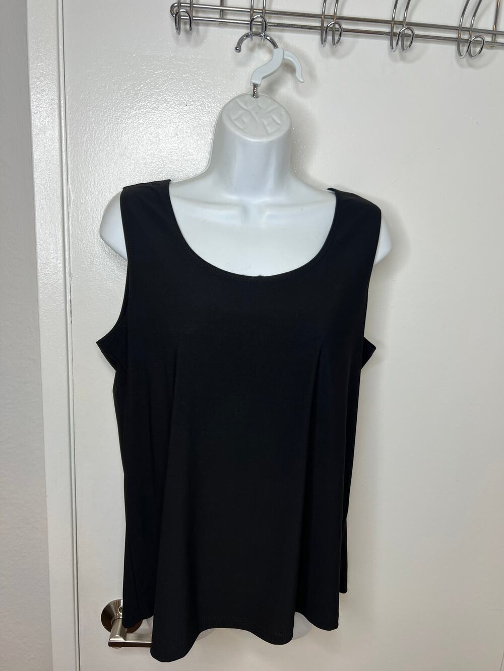Slinky Brand Women's Scoop Neck Tank Top Black ~ Size L